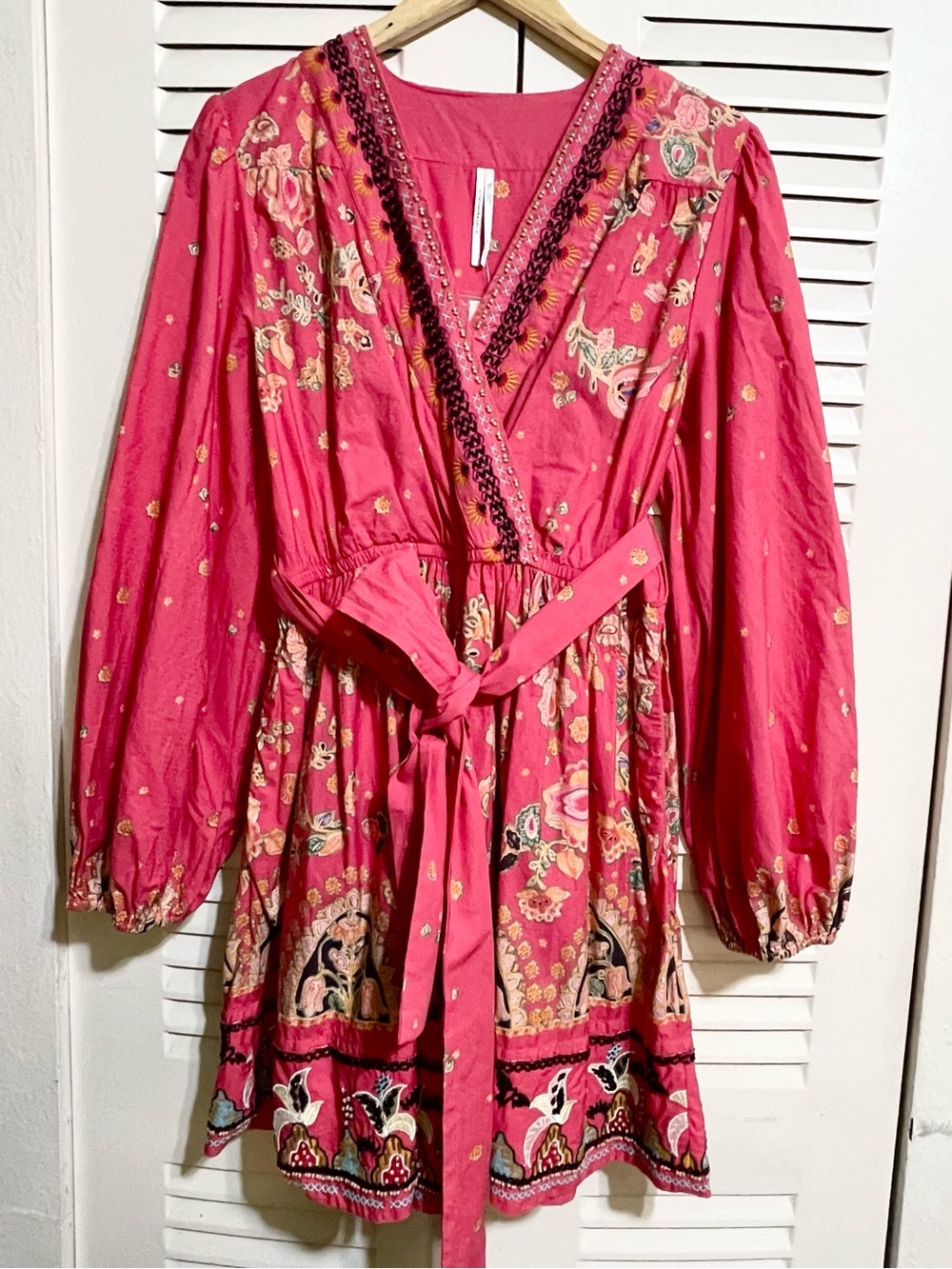 Anthropologie Women’s Raquel Pink Dress Embroidered & Sequined NWT Size Medium